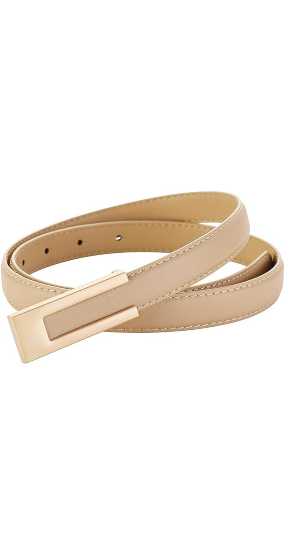 Sleek Apricot Leather Belt