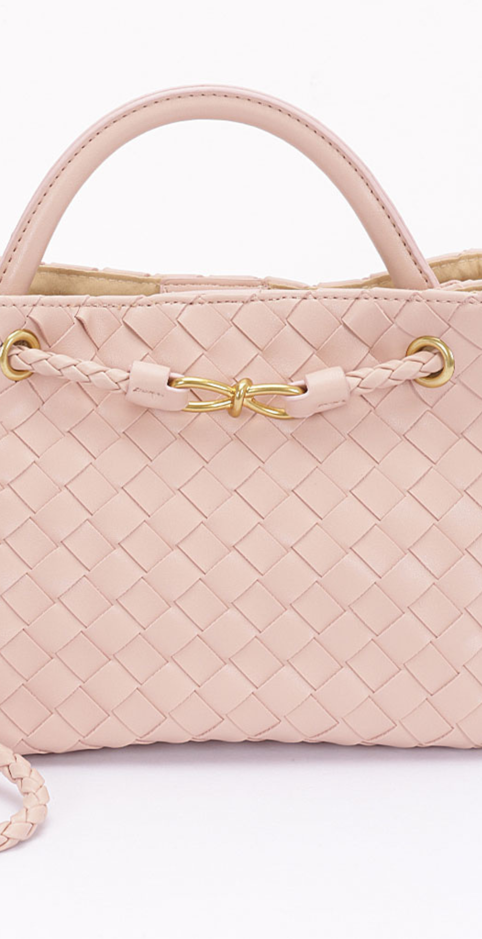 The Faux Leather Braided Top Handle Bag