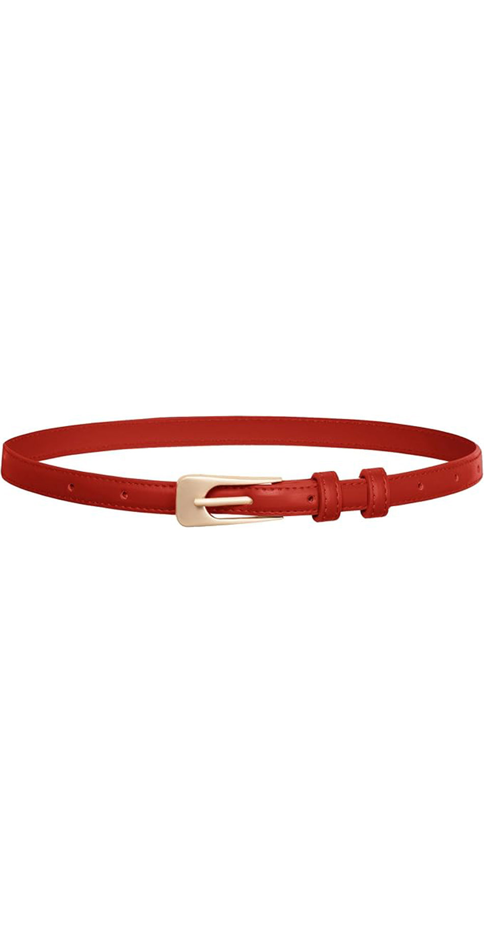 Red Skinny PU Leather Belt