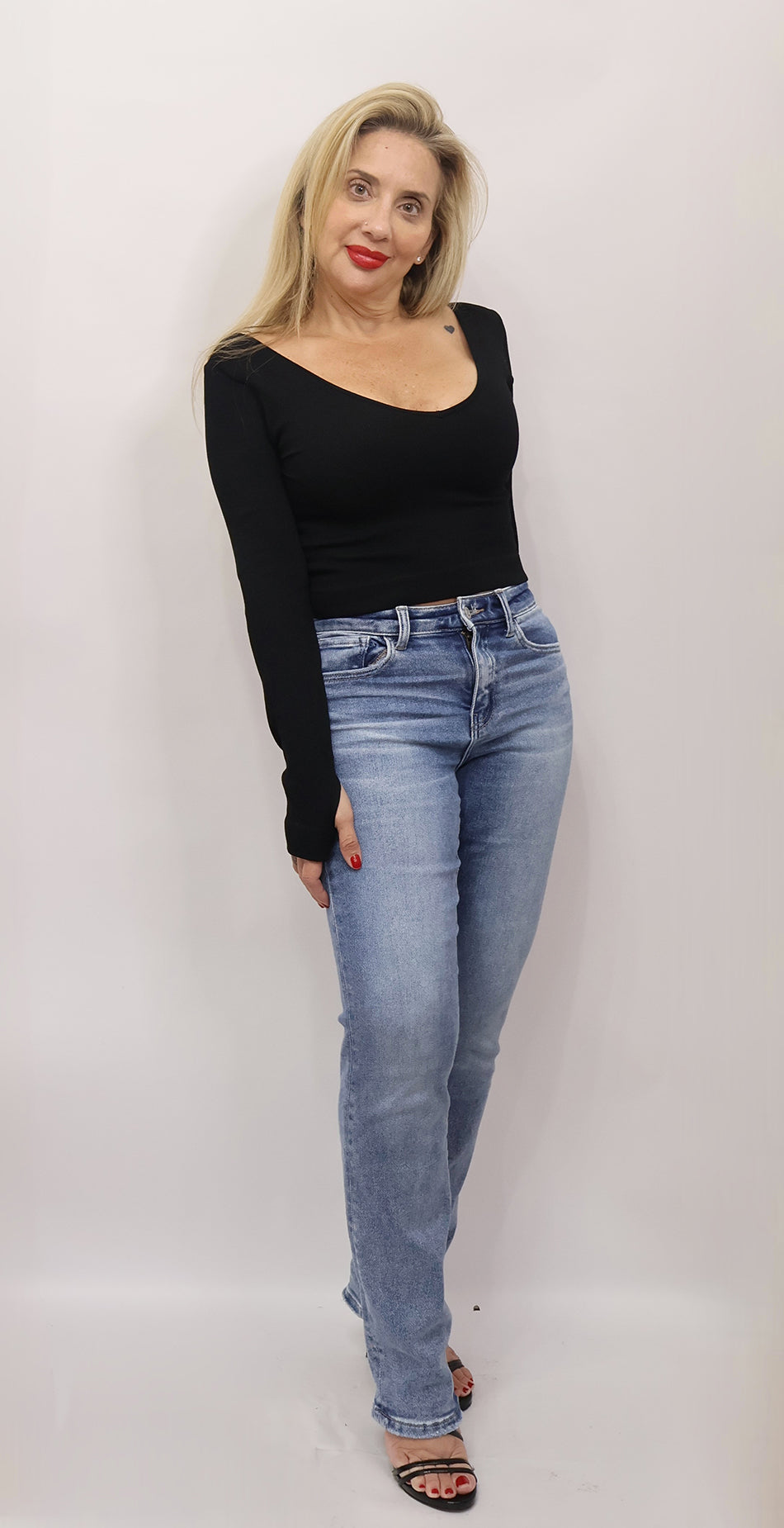 High Rise Straight Jeans