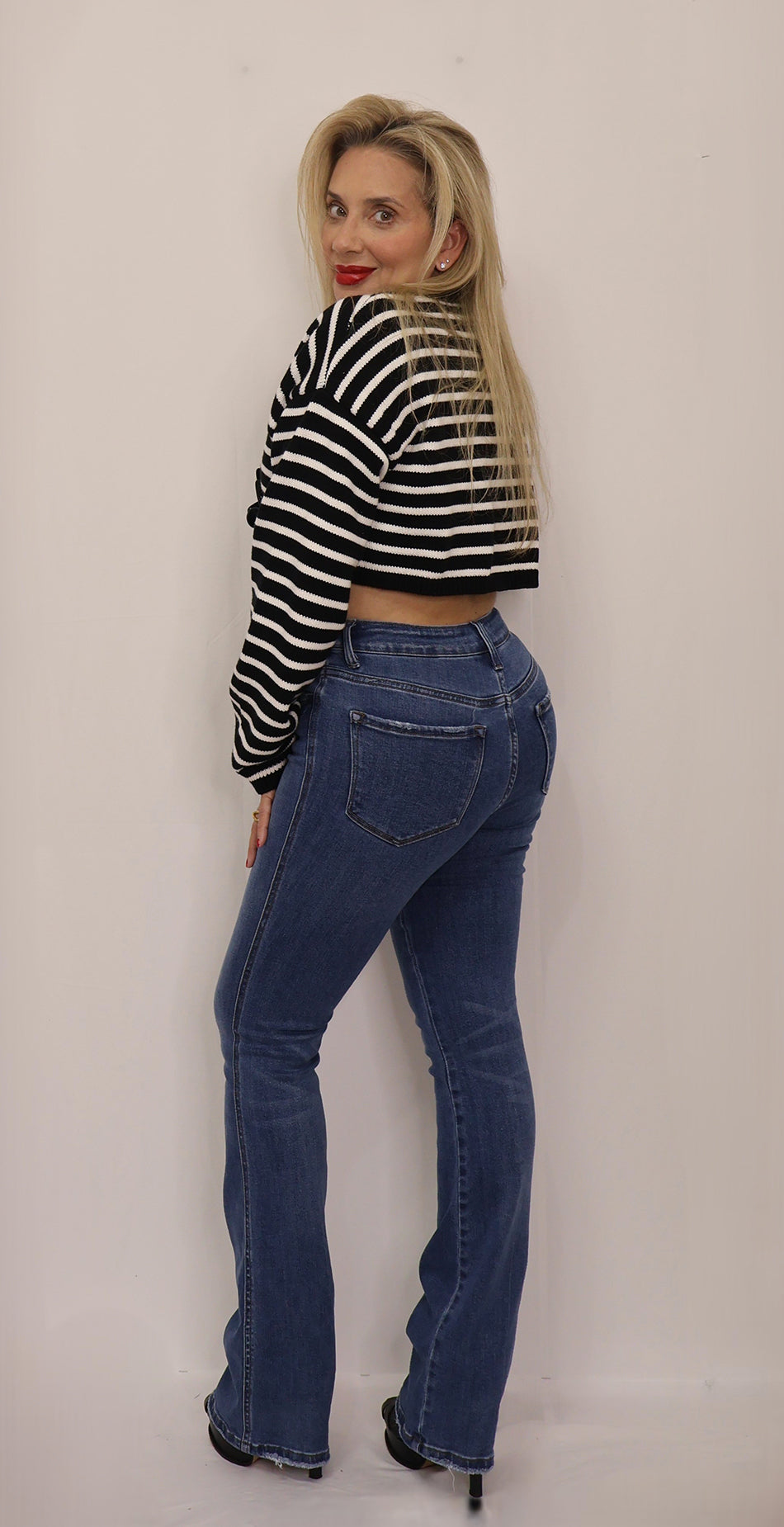 High Rise Full Length Bootcut Jeans