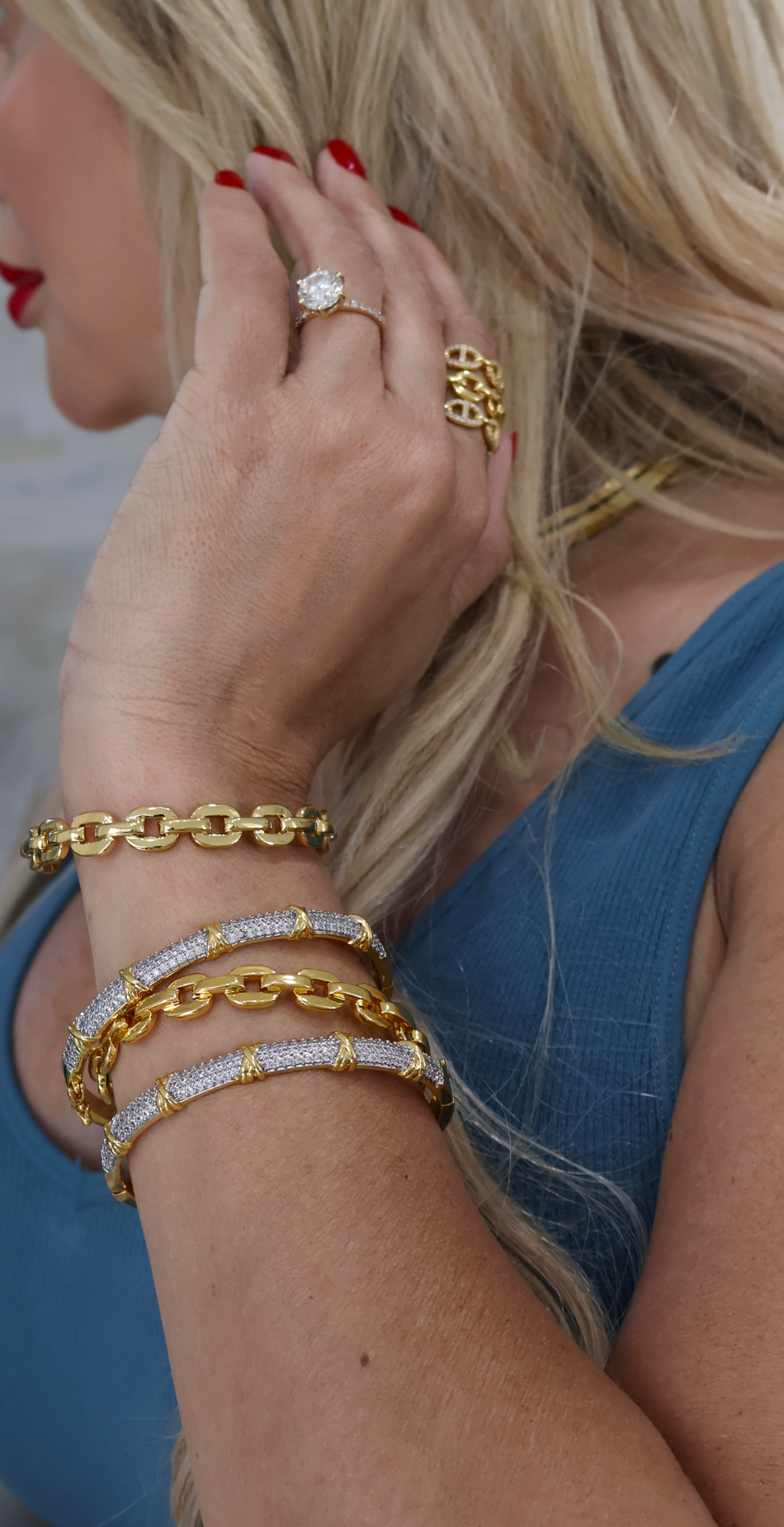 Exquisite Two Tone Pave Bracelet