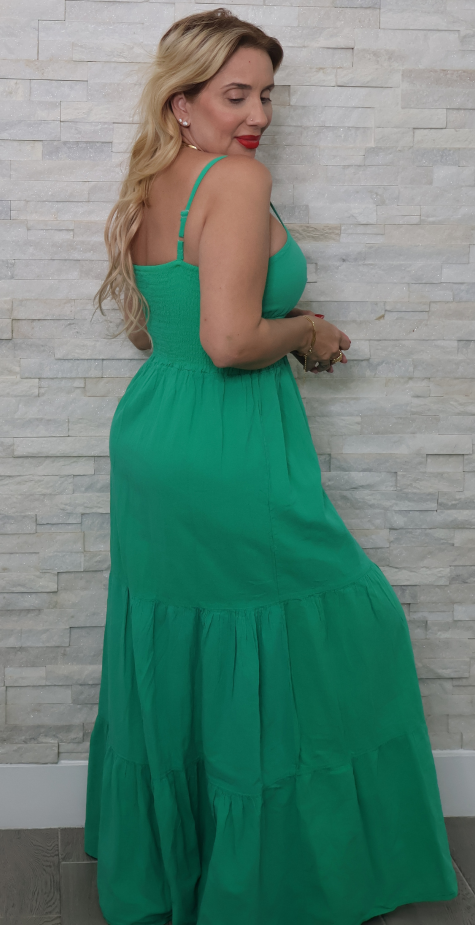 SOLD OUT- The Isla Cutout Maxi – Emerald Escape